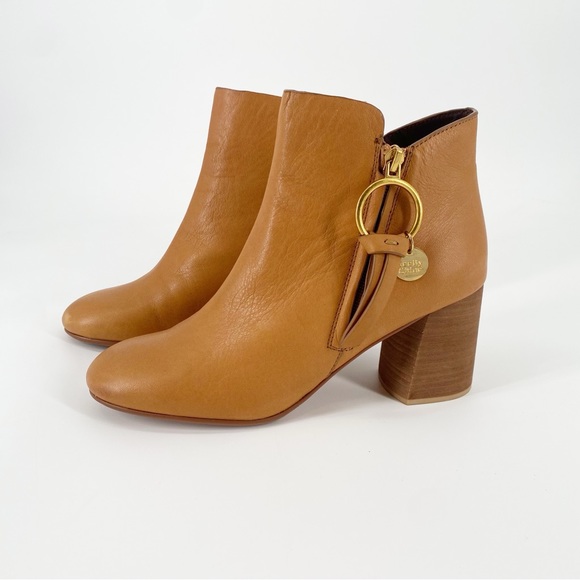 See by Chloe Louise Medium Calfskin Leather Tan Ankle Boots 39.5 / 9 - Picture 2 of 13